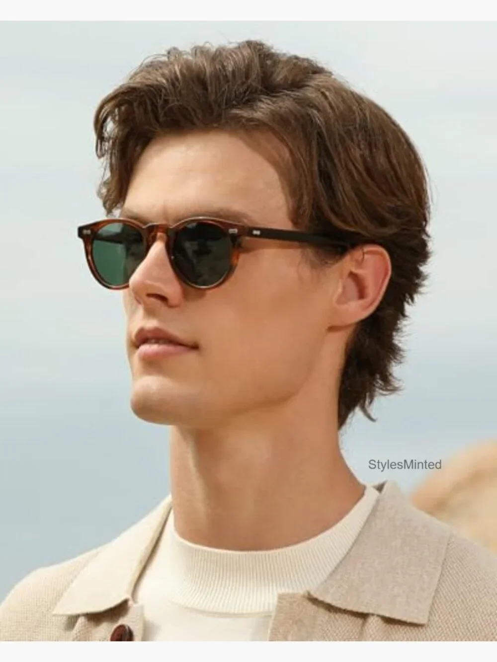 Retro Acetate Polarized Sunglasses with Gold Filigree